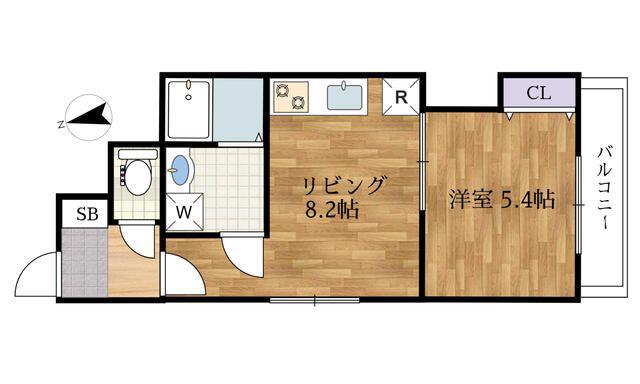 OHANA(1LDK/3階)の間取り写真