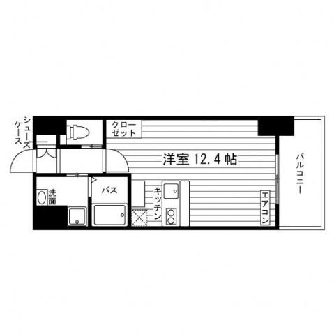 パークサイド加治屋町(ワンルーム/7階)の間取り写真
