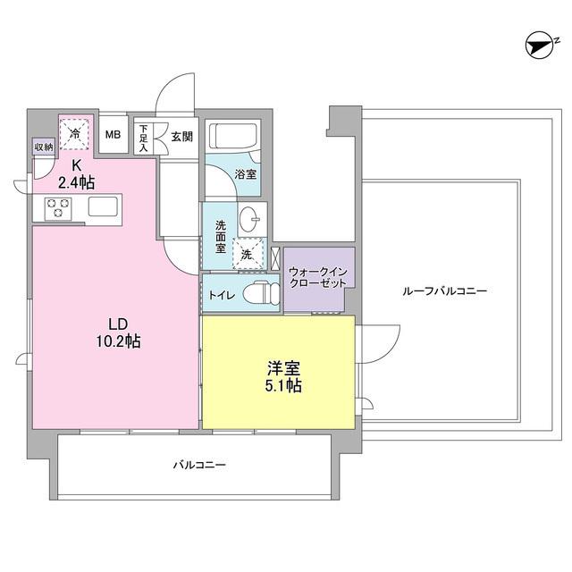 スタイリオ妙蓮寺Ⅱ(1LDK/5階)の間取り写真