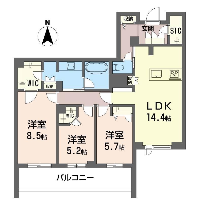 西武池袋線 富士見台駅 徒歩12分 3階建 新築(3LDK/3階)の間取り写真
