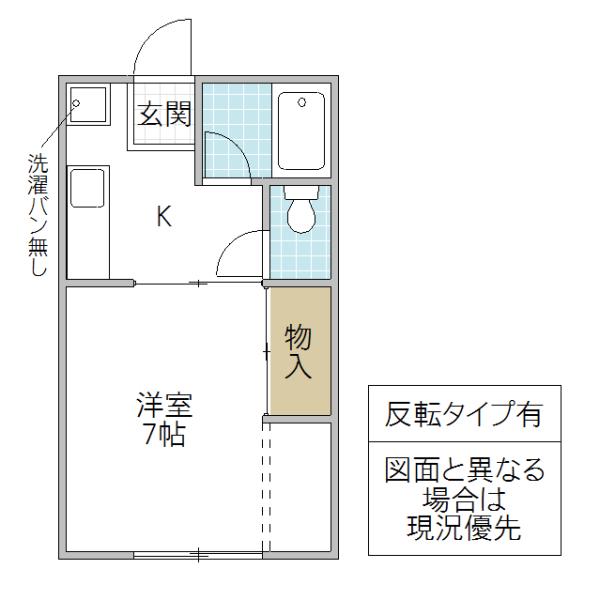 シャトレ天久保 A(1K/1階)の間取り写真