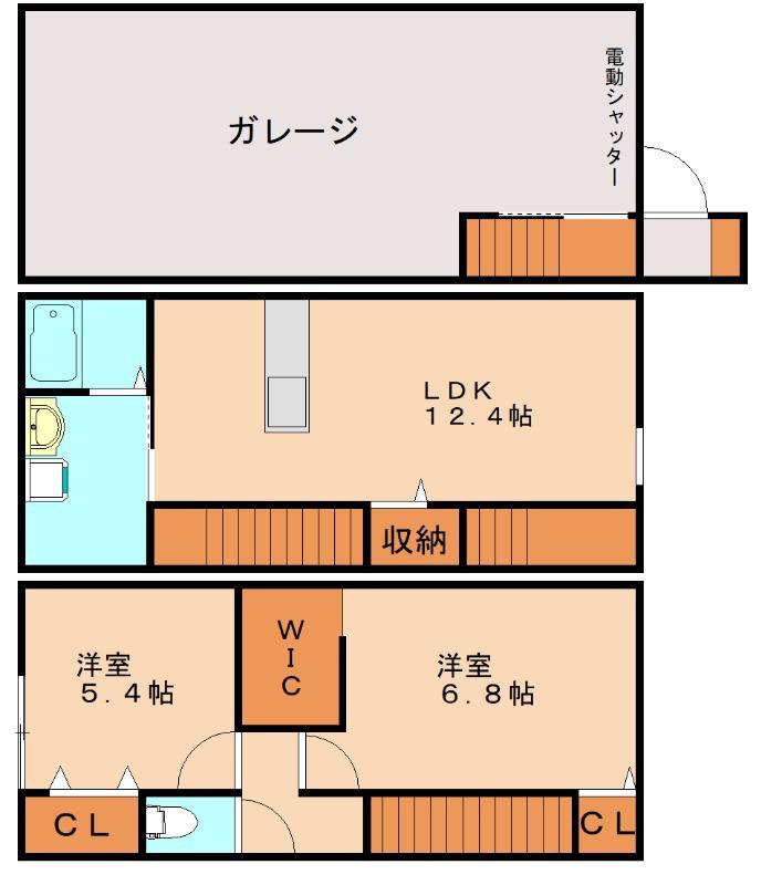 ラクール潤 A棟(3LDK/1階)の間取り写真