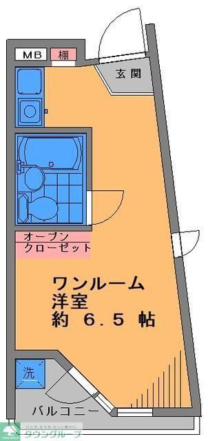 パレスハイツ千歳烏山(ワンルーム/2階)の間取り写真