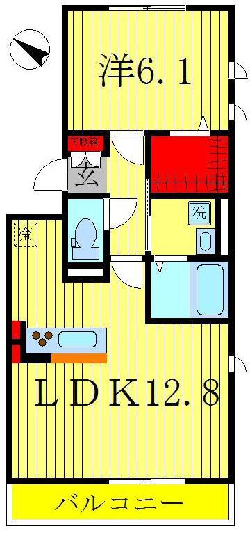 ノールメゾン南流山 I(1LDK/1階)の間取り写真