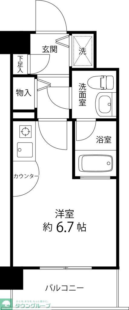 サンセール与野本町(ワンルーム/2階)の間取り写真
