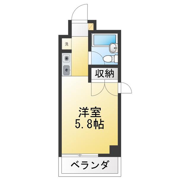 シティコート川崎(ワンルーム/4階)の間取り写真