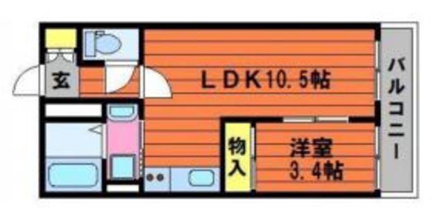 フォレストコート(1LDK/6階)の間取り写真