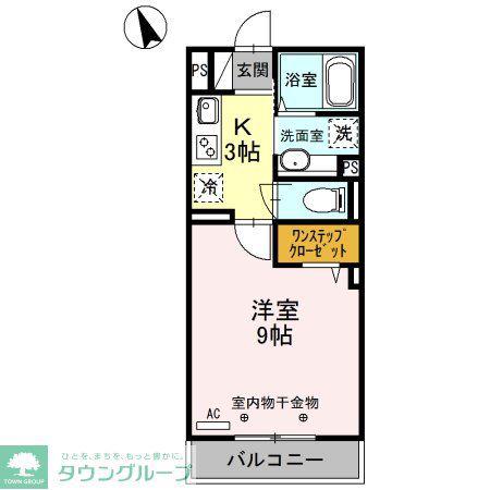 コットンハウス(1K/1階)の間取り写真