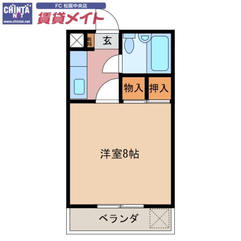 メゾン光(1K/3階)の間取り写真