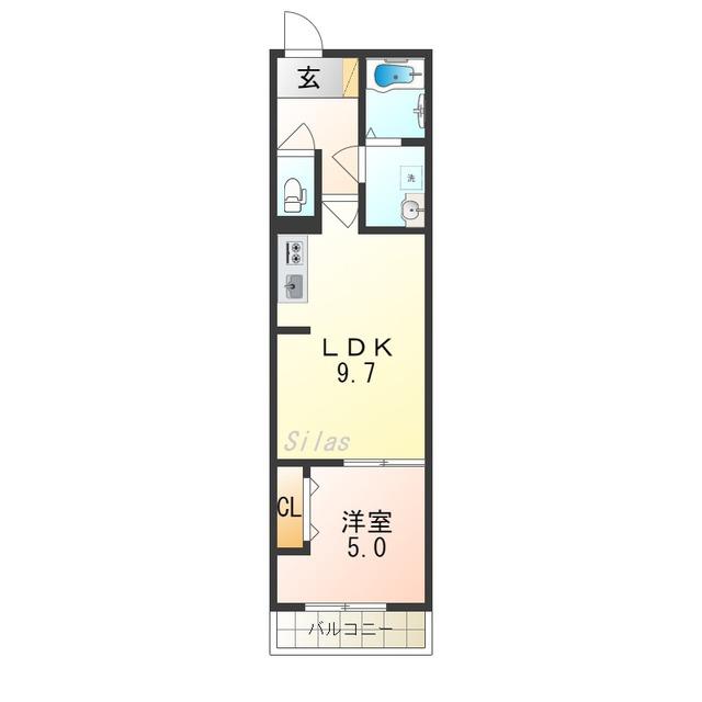 MARKVILLA加美(1LDK/1階)の間取り写真