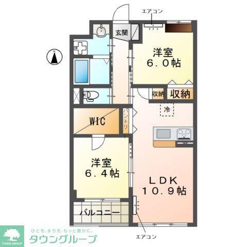流山市駒木マンション(2LDK/3階)の間取り写真