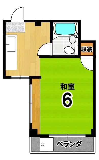 福永マンション(ワンルーム/3階)の間取り写真