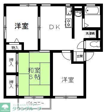 シティハイムクラリスC(3DK/2階)の間取り写真
