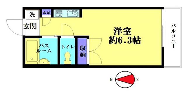 トトロの森(ワンルーム/2階)の間取り写真