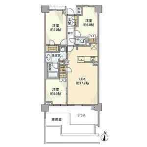 プラウド瑞穂岳見町(3LDK/2階)の間取り写真