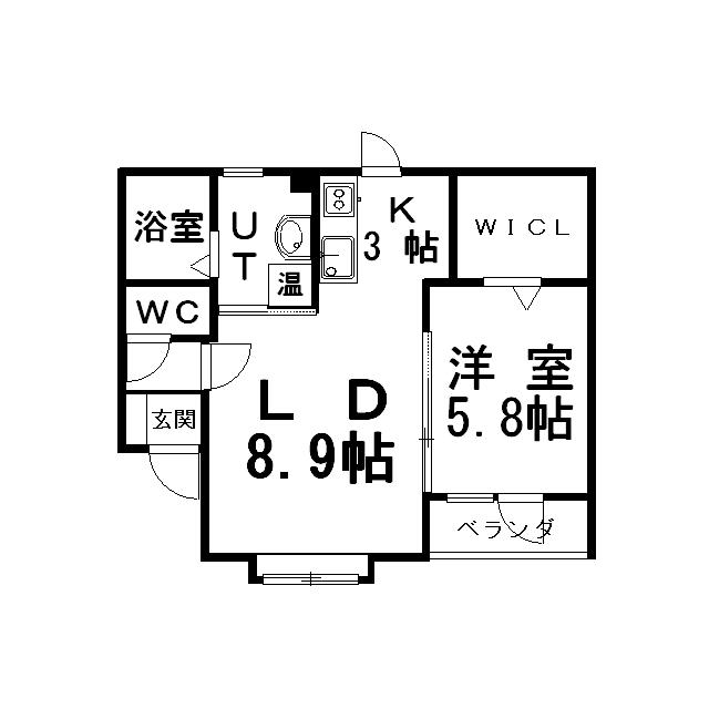 さくら住まいる(1LDK/3階)の間取り写真