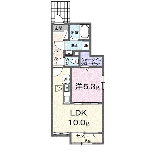 JR東北本線 岩沼駅 徒歩8分 2階建 築3年(1LDK/1階)の間取り写真