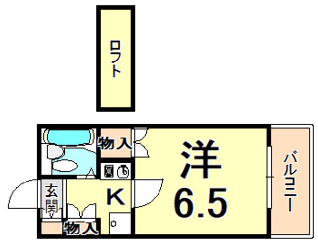 セトウル福田(1K/1階)の間取り写真