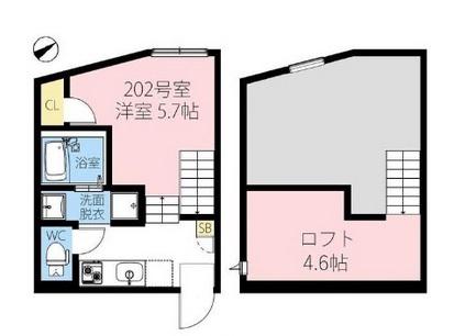 ライゼスト幕張(ワンルーム/2階)の間取り写真