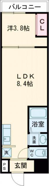 GARDENIA堺東(1LDK/9階)の間取り写真