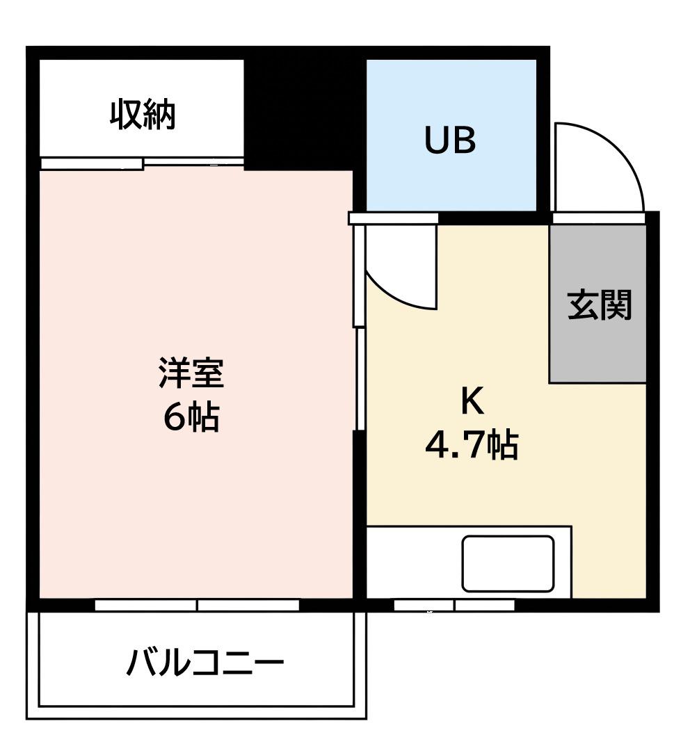 大正ハウス(1K/5階)の間取り写真