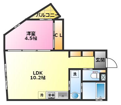 NEXUSグリーンピアSTネクサスグリーンピアエスティ(1LDK/3階)の間取り写真