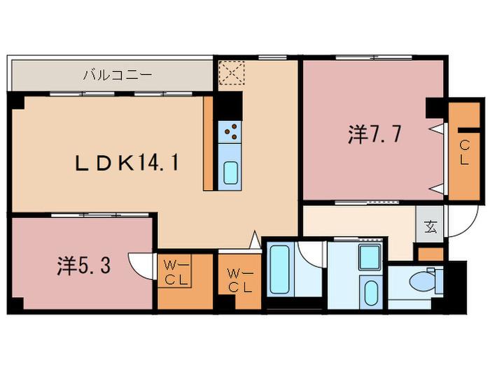 阪急甲陽線 苦楽園口駅 徒歩3分 4階建 築6年(2LDK/3階)の間取り写真