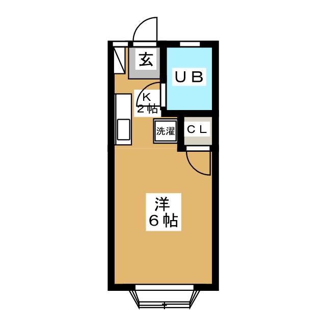 上池台グーネル(ワンルーム/2階)の間取り写真