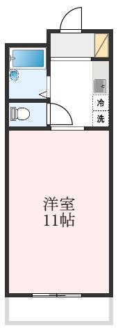 ヴィラR・Y(1K/3階)の間取り写真