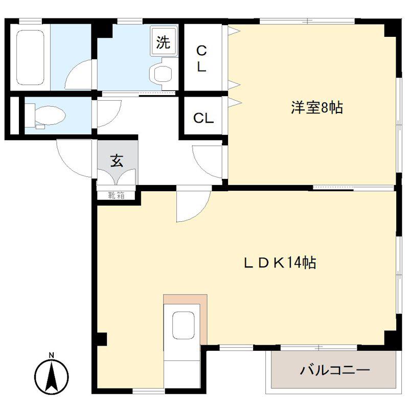 ル・ブラン(1LDK/1階)の間取り写真