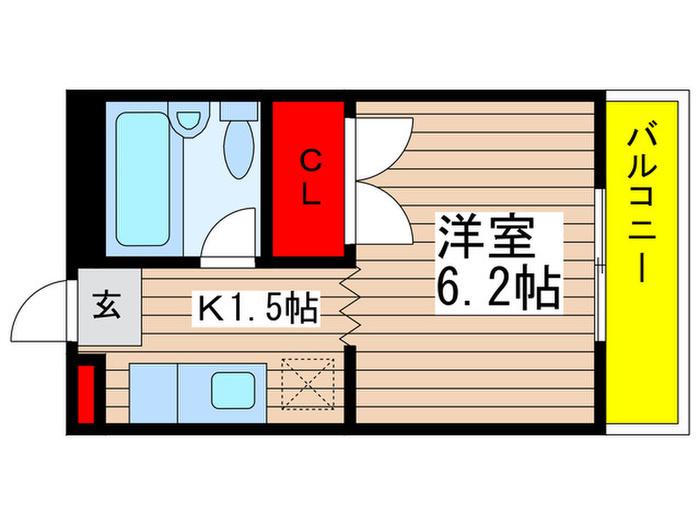 EST壱番館(1K/1階)の間取り写真