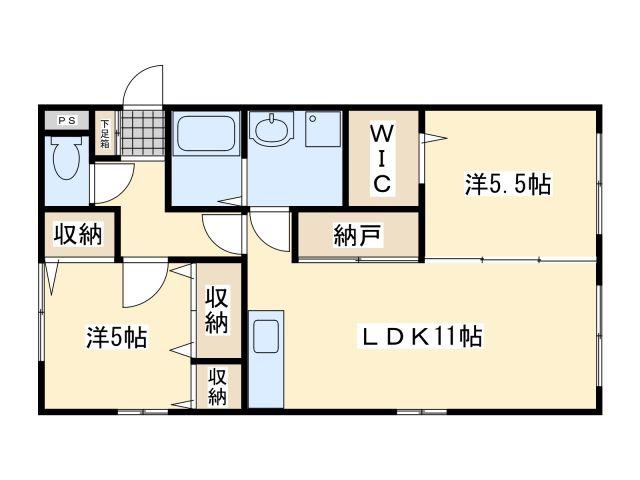 ストリエデルオルソ(2LDK/1階)の間取り写真