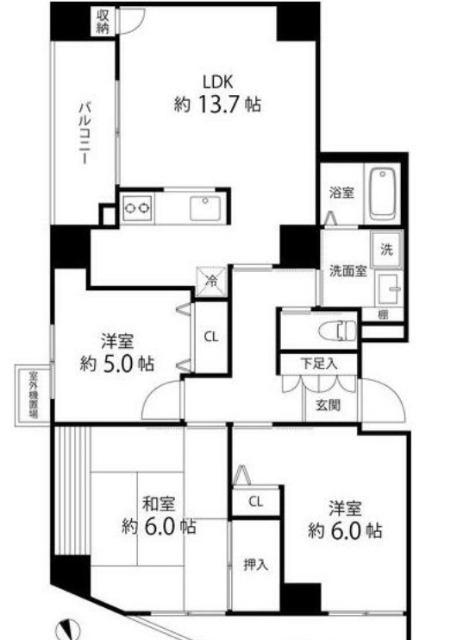 TS GARDEN東陽町(3LDK/6階)の間取り写真