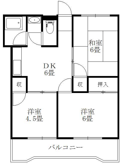 セグラ南沖洲(3DK/2階)の間取り写真