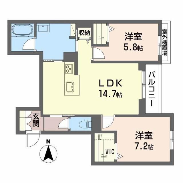 シャーメゾン 二口 パナ XI(2LDK/3階)の間取り写真