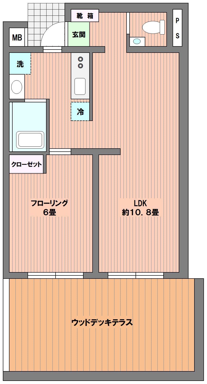 ルシエル(1LDK/1階)の間取り写真