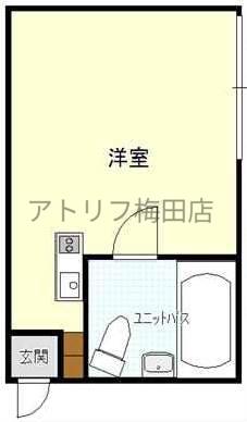 ラムール西天満(ワンルーム/5階)の間取り写真