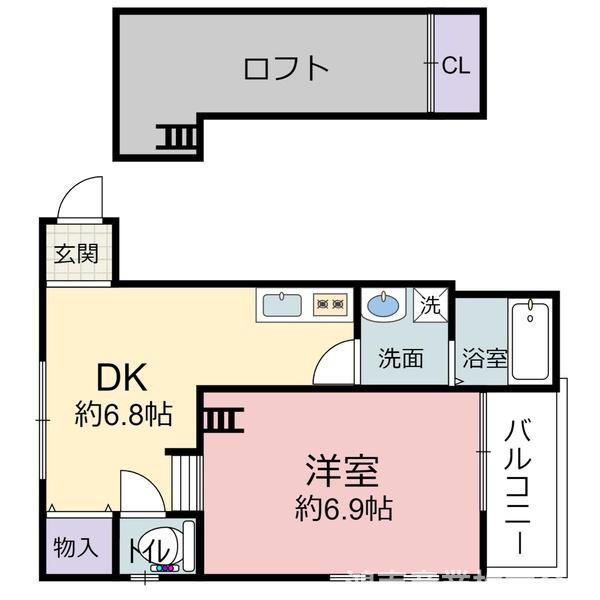 ミール メゾン(1DK/2階)の間取り写真