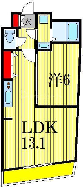 DEBONAIR船橋(1LDK/2階)の間取り写真