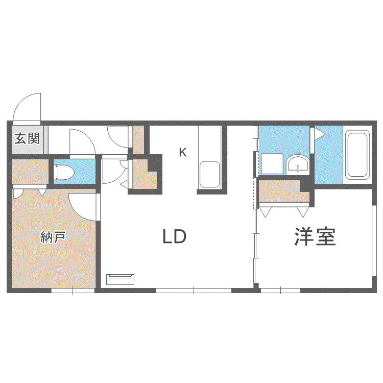 イー・エフ札幌東(2LDK/2階)の間取り写真