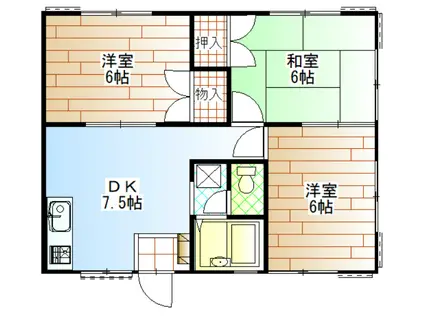 コンフォートビレッジ(3DK/1階)の間取り写真