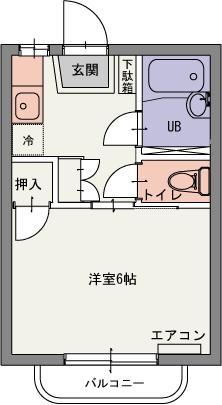 NCハイツB(1K/1階)の間取り写真