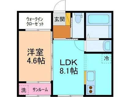 ラ・グラシューズ(1LDK/1階)の間取り写真