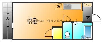 ルピナス(ワンルーム/2階)の間取り写真