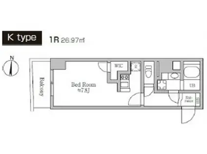 レジディア南品川(ワンルーム/4階)の間取り写真