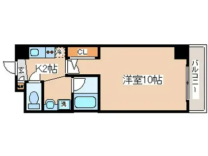 リアライズ神戸サウス(1K/2階)の間取り写真