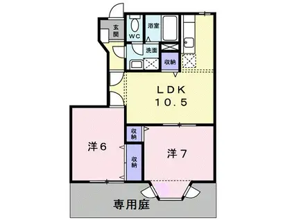 クレストールアイリスA(2LDK/1階)の間取り写真