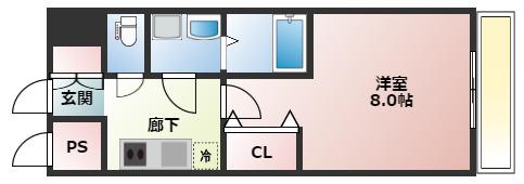 ワールドアイ難波南PORTA(1K/3階)の間取り写真