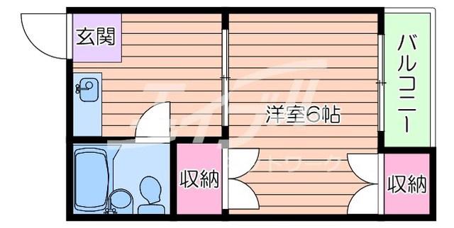 レヂデンスパート1(1DK/4階)の間取り写真