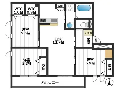 レ・セーナ 上池袋(3LDK/2階)の間取り写真